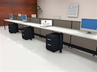 Picture of PEBLO Cluster of 12 Person Bench Seating Cubicel Desk Workstation