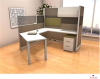 Picture of PEBLO L Shape Curve Office Desk Cubicle Workstation