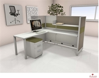 Picture of PEBLO L Shape Office Desk Cubicle Workstation