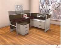 Picture of PEBLO 6' x 6' L Shape Office Desk Cubicle Workstation