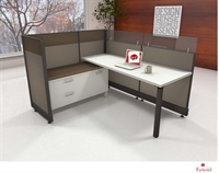 Picture of PEBLO 6' x 6' L Shape Office Desk Cubicle Workstation