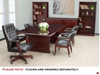 Picture of Marino Traditional Veneer 96" Conference Table with Storage Credenza and Bookcase