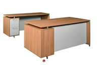Picture of Marino Contemporary 72" Single Pedestal Desk with Kneespace Credenza