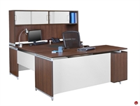 Picture of Marino Contemporary U Shape Office Desk Workstation wtih Closed Overhead Storage