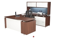 Picture of Marino Contemporary U Shape Office Desk Workstation with Lateral Filing and Closed Overhead Storage