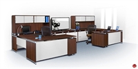 Picture of Marino 2 Person U Shape Office Desk Workstation with Closed Overhead Storage