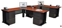 Picture of Marino 2 Person L Shape Training Desk Table with Filing Cabinets