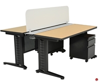 Picture of Marino 2 Person Training Table with Privacy Panel and Filing Cabinet