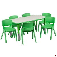 Picture of Brato Adjustable Height Activity Table with 6 Kids Stack Chairs