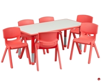 Picture of Brato Height Adjustable Activity Table with 6 Kids Stack Chairs