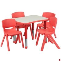 Picture of Brato Height Adjustable Activity Table with 4 Kids Plastic Stack Chairs