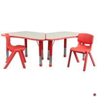 Picture of Brato Height Adjustable Activity Connecting Tables with 2 Kids Plastic Stack Chairs