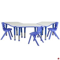 Picture of Brato Height Adjustable Activity Connecting Tables with 3 Kids Plastic Stack Chairs