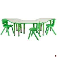 Picture of Brato Height Adjustable Activity Connecting Tables with 3 Kids Plastic Stack Chairs