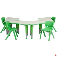 Picture of Brato Height Adjustable Activity Connecting Tables with 4 Kids Plastic Stack Chairs
