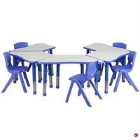 Picture of Brato Height Adjustable Activity Connecting Tables with 5 Kids Plastic Stack Chairs