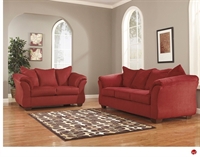 Picture of Brato Red Plush 2 Seat Loveseat and 3 Seat Sofa