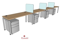Picture of PEBLO 4 Person 24" x 60" Bench Seating Office Desk Workstation
