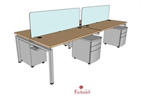 Picture of PEBLO 4 Person 24" x 60" Bench Seating Office Desk Workstation