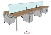 Picture of PEBLO 6 Person 24" x 60" Bench Seating Office Desk Workstation