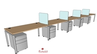 Picture of PEBLO 5 Person 30" x 60" Bench Seating Office Desk Workstation