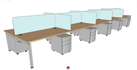 Picture of PEBLO Cluster of 10 Person Bench Seating Teaming Desk Workstation, 30" x 60"
