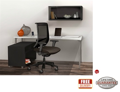 Picture of STROY 24" x 60" Contemporary Office Desk with Wall Mount and Mobile Storage