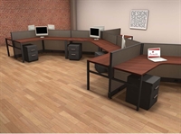 Picture of PELBO Cluster of 12 Person Shared Cubicle Desk Workstation
