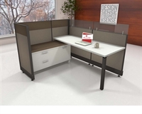 Picture of PEBLO 6' x 6' L Shape Office Cubicle Desk Workstation