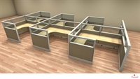 Picture of PEBLO 6' x 8' Cluster of 6 Person Cubicle Desk Workstation