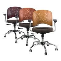 Picture of Wood Back Extended Height Swivel Task Arm Chair