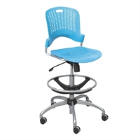 Picture of Ergonomic Poly Swivel Task Drafting Stool Armless Chair