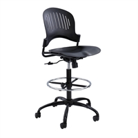 Picture of Poly Back Armless Ergonomic Drafting Stool Chair