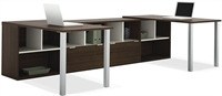 Picture of Contemporary 2 Person L Shape Office Desk Workstation with Multi Storage
