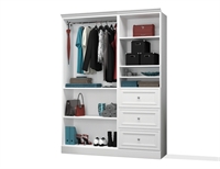 Picture of Multi Sectional Bedroom Storage Closet with Rod and Drawers