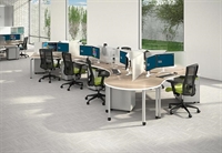 Picture of Cluster of 7 Person Bench Seating Teaming Workstation with Filing and Power Management