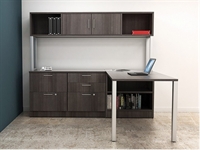 Picture of Peblo 72" x 72" Contemporary L Shape Office Desk Workstation with Storage Crendeza and Overhead