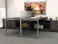 Picture of PEBLO 2 Person 72" L Shape Office Desk Workstation with Lateral Filing