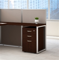 Picture of Contemporary 60" Straight Cubicle Desk Workstation with Filing Cabinet