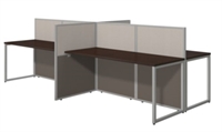 Picture of Contemporary Cluster of 4 Person Privacy Cubicle Desk Workstation